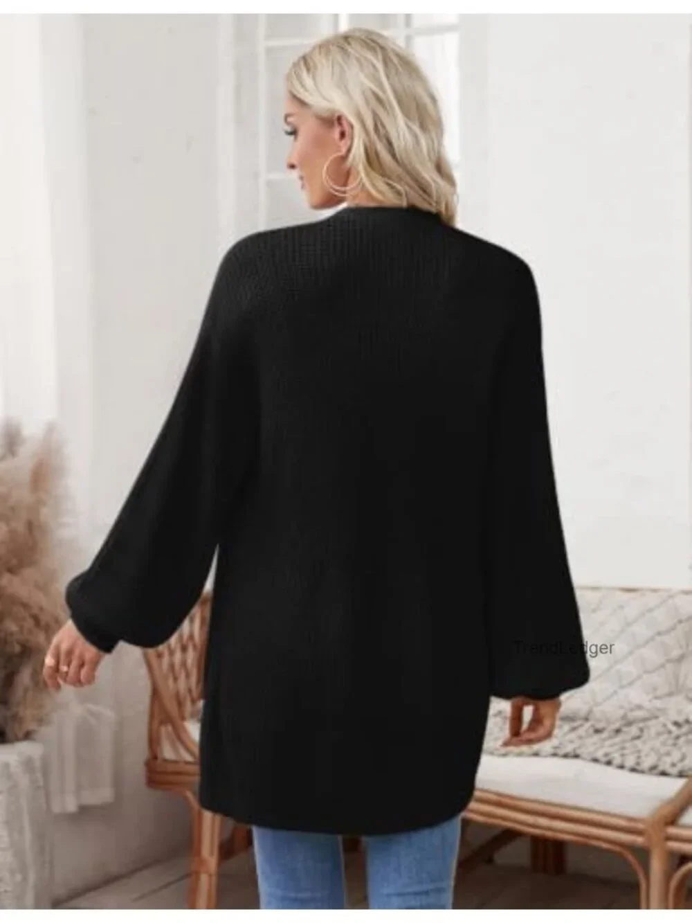 Oversized Chunky Knit Long Sleeve Open Front Cardigan Sweater for Women